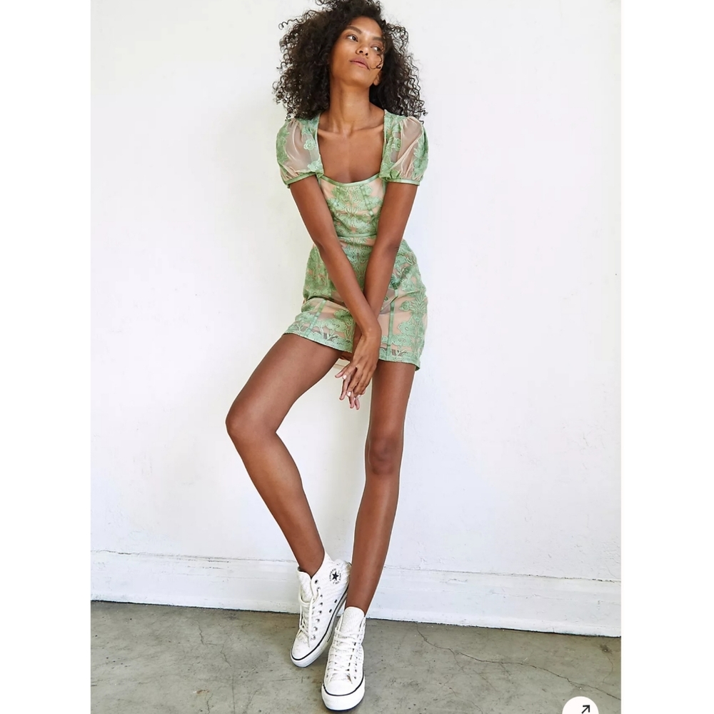 For Love & Lemons | Temecula Puff Sleeve Mini Dress